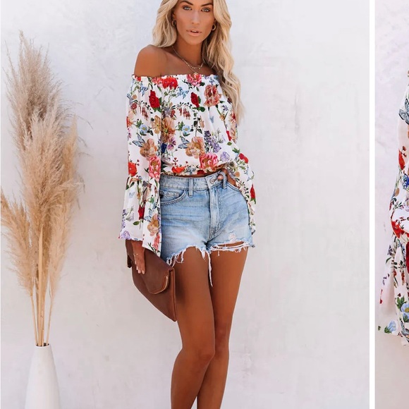 Vici Summer Harvest Off The Shoulder Bell Sleeve Top - Picture 7 of 12